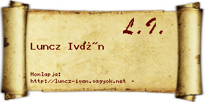 Luncz Iván névjegykártya