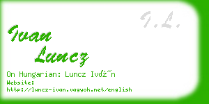 ivan luncz business card